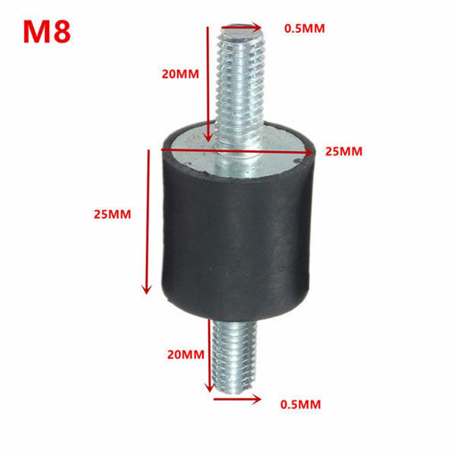 Immagine di 4pcs M8x25x25mm Rubber Shock Absorber Doubles Ends Rubber Mounts Vibration Isolator Mounts