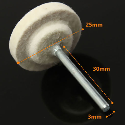 Immagine di 25mm Diameter Wool Felt Polishing Wheel Polisher Pad For Dremel Rotary Tool