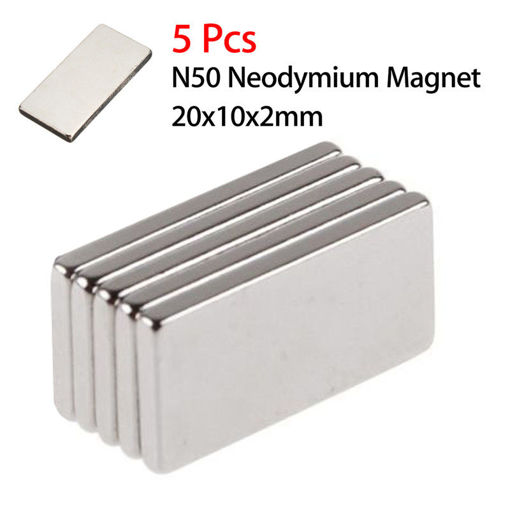 Immagine di 5pcs N50 20x10x2mm Neodymium Block Magnet Oblong Super Strong Rare Earth Magnets