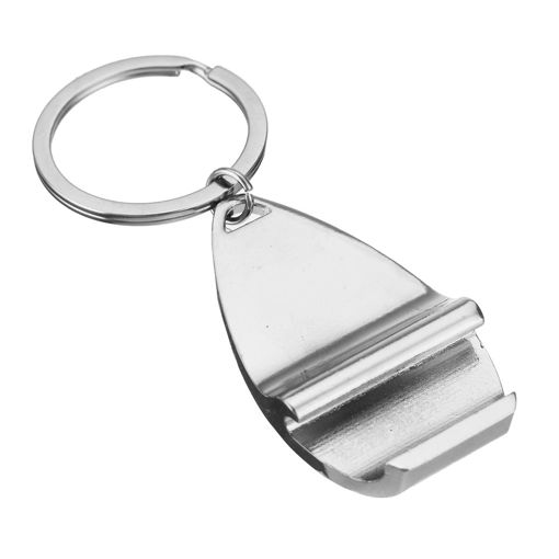Immagine di Modern Chrome Bottle Beer Wine Opener Compact Design Keyring Keychain Silver