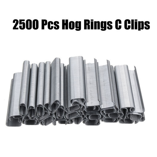 Immagine di 2500Pcs Hog Rings C Type Staples Clips Rings Steel Wire Fencing For Pet Cage Plier